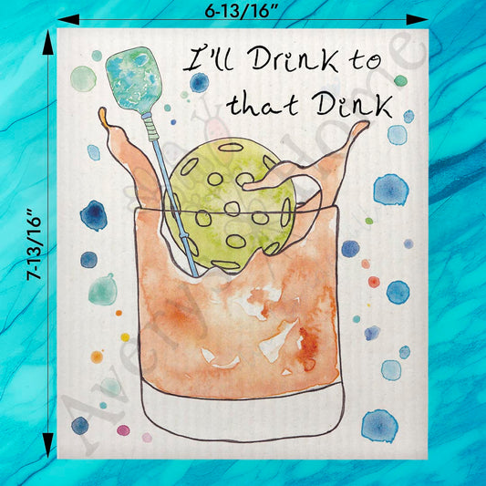 Pickleball & Dinks Swedish Dishcloth – Sporty Humor Gift