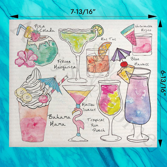 Lake Cocktails Swedish Dishcloth – Lakeside Drink Gift