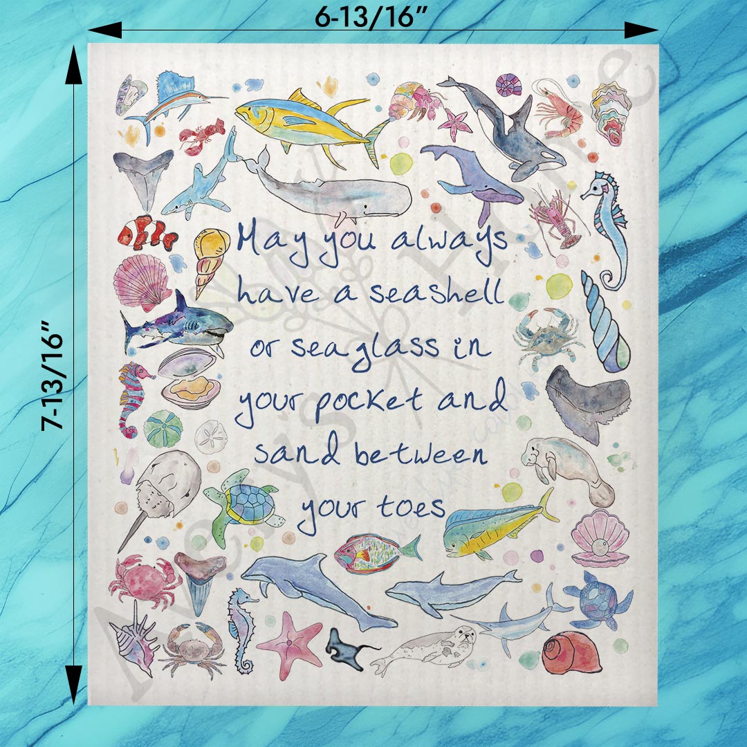 Ocean Blessings Swedish Dishcloth – Coastal Souvenir