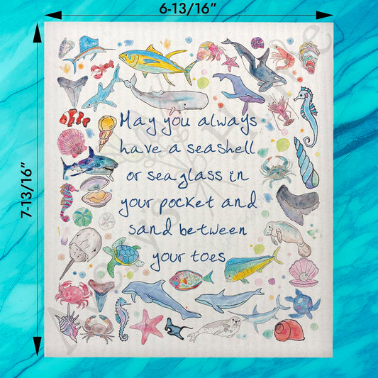 Ocean Blessings Swedish Dishcloth – Coastal Souvenir