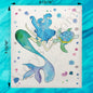Mermaid & Turtle Swedish Dishcloth – Ocean Whimsy Decor