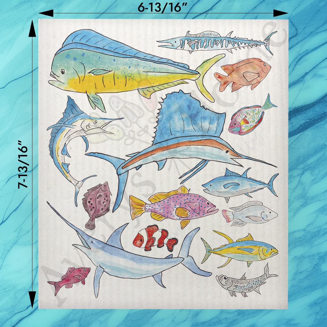Saltwater Fishing Swedish Dishcloth – Sport Ocean Gift