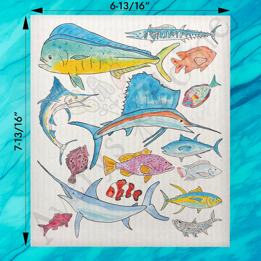 Saltwater Fishing Swedish Dishcloth – Sport Ocean Gift