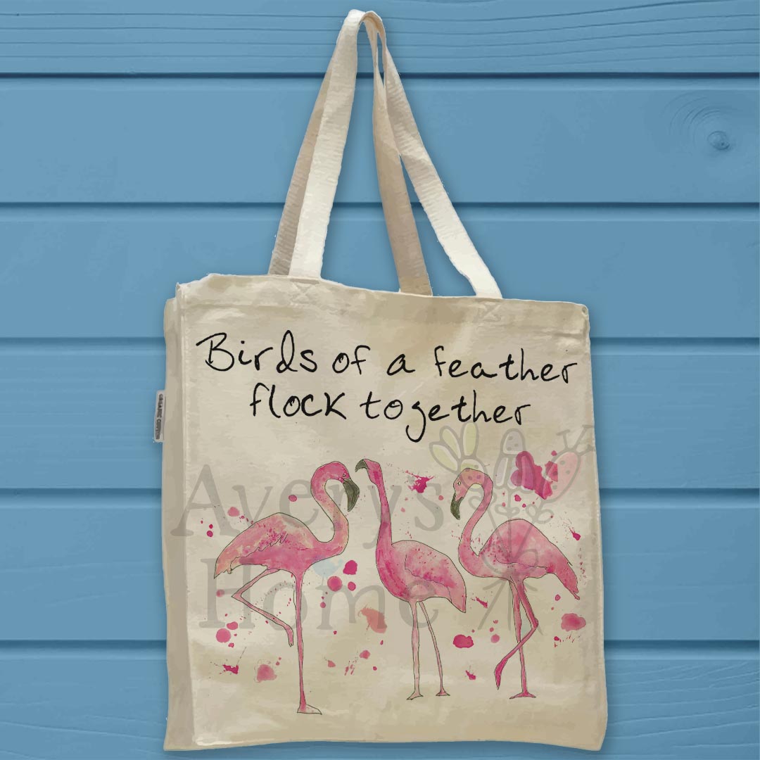 Flamingo Birds Organic Cotton Tote Bag – Tropical Gift