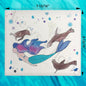 Mermaid & Seals Swedish Dishcloth – Ocean Whimsy Gift