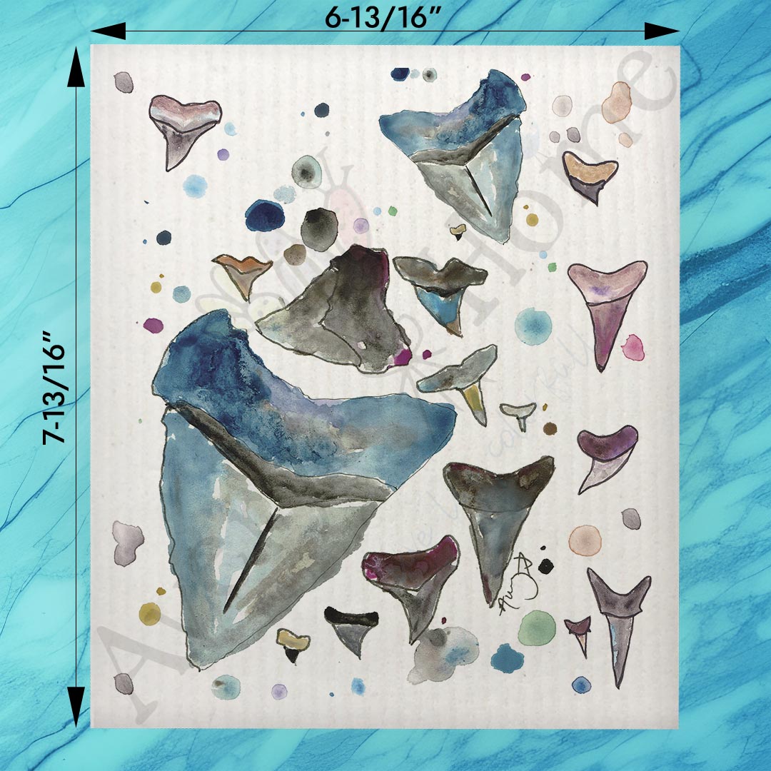 Shark Teeth Collector Swedish Dishcloth – Fossil Hunter Gift