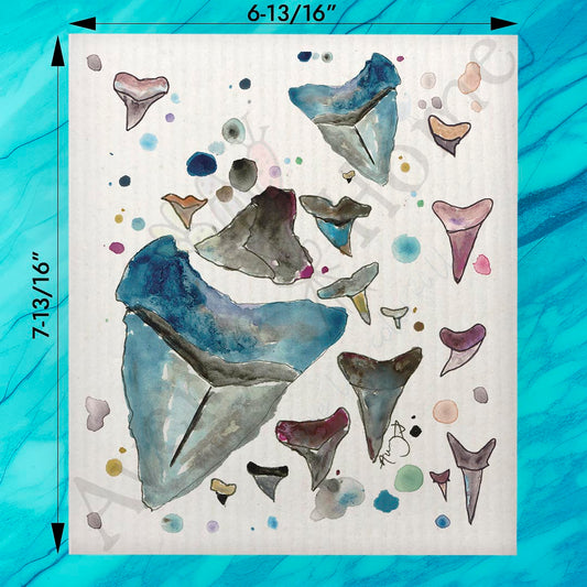 Shark Teeth Collector Swedish Dishcloth – Fossil Hunter Gift