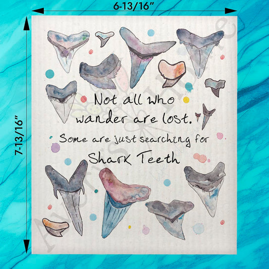 Shark Tooth Hunter Swedish Dishcloth – Beach Adventure Gift