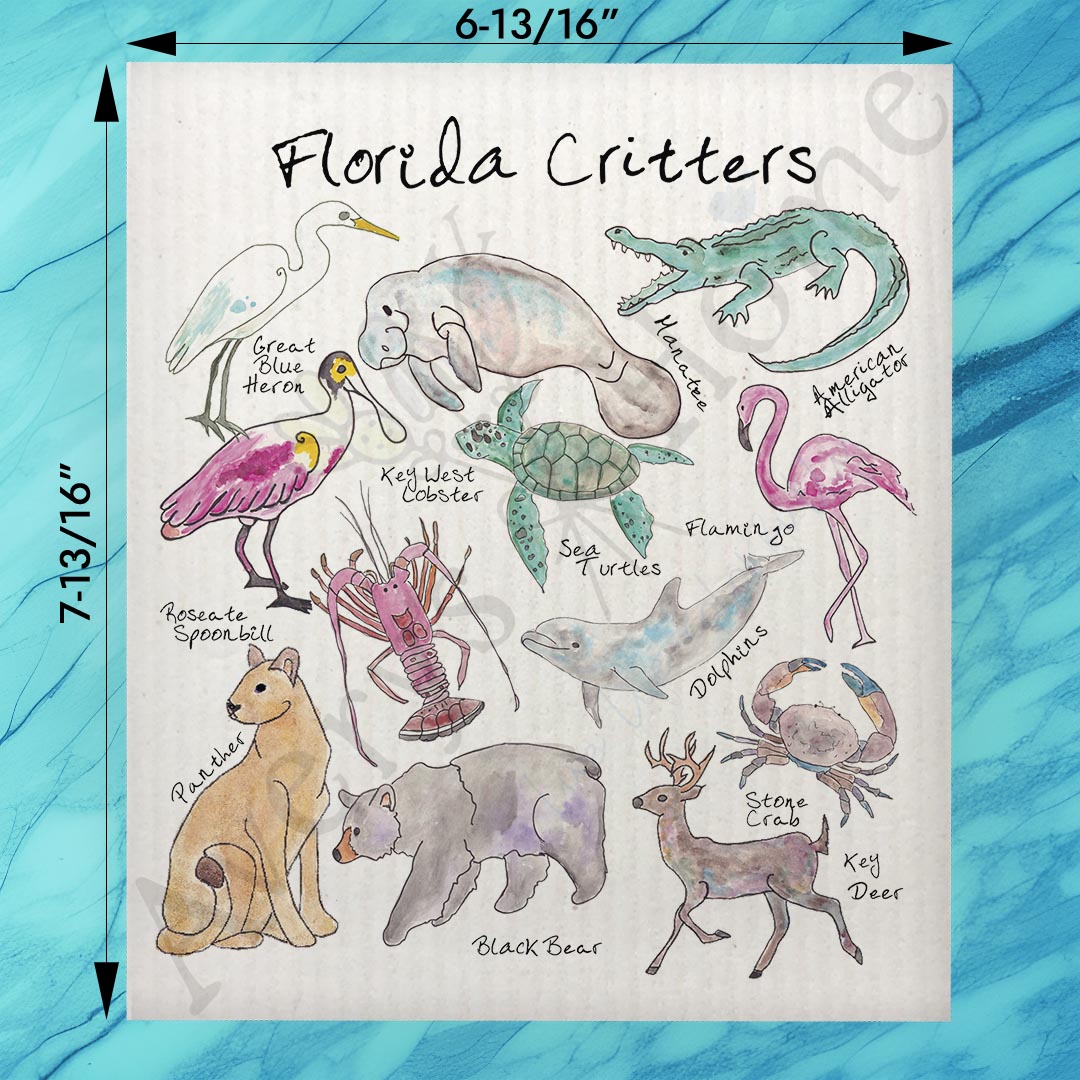 Florida Critters Swedish Dishcloth – Everglades Nature Decor