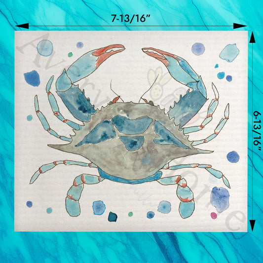 Blue Crab Swedish Dishcloth – Coastal Kitchen Gift