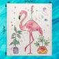 Flamingo & Plants Swedish Dishcloth – Tropical Decor