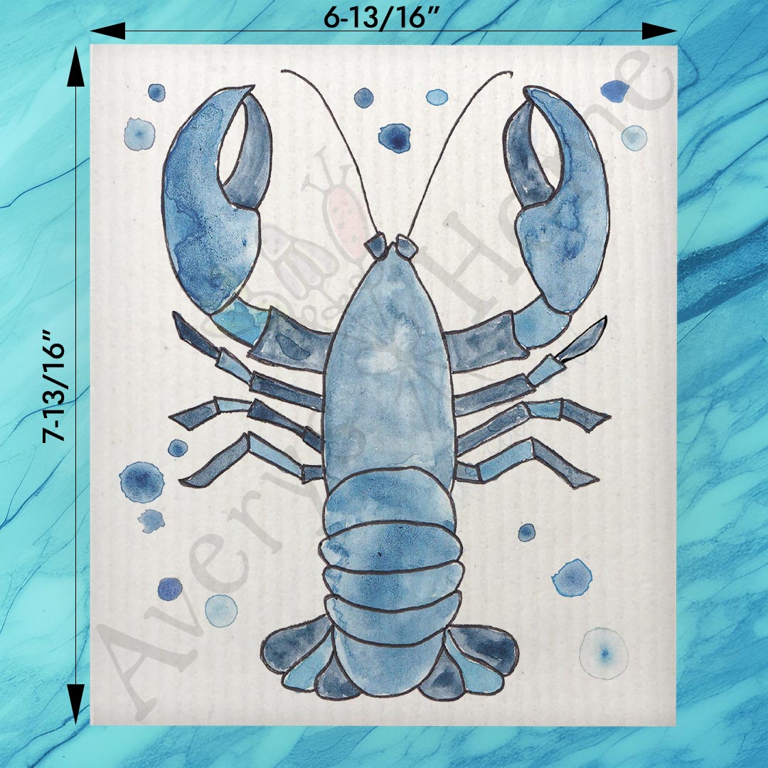 Navy Lobster Swedish Dishcloth