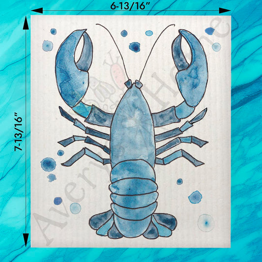 Navy Lobster Swedish Dishcloth