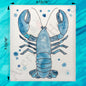 Navy Lobster Swedish Dishcloth