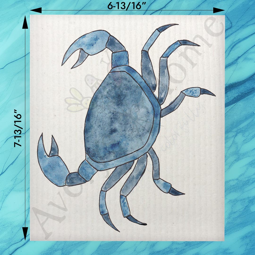 Navy Stone Crab Swedish Dishcloth