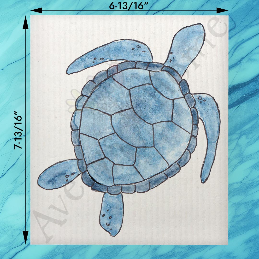 Navy Sea Turtle Swedish Dishcloth