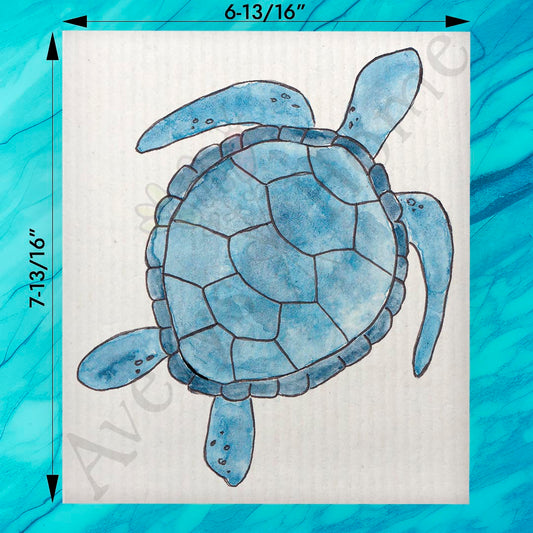 Navy Sea Turtle Swedish Dishcloth