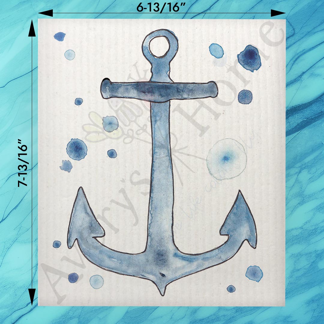 Navy Anchor Swedish Dishcloth