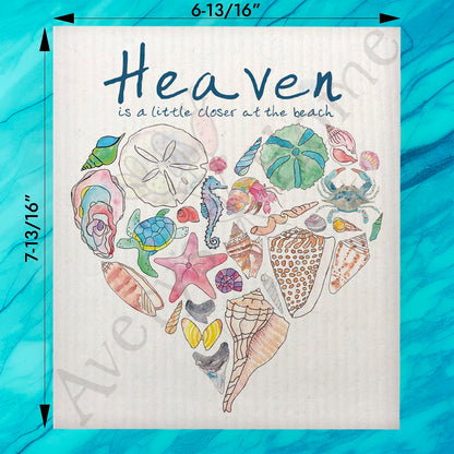 Heaven at the Beach Swedish Dishcloth – Coastal Serenity