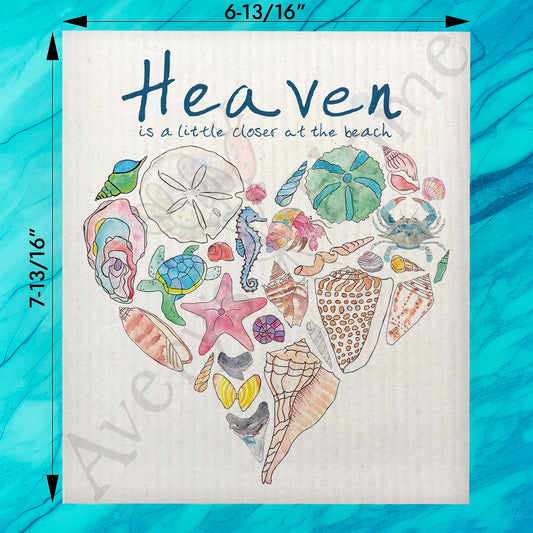 Heaven at the Beach Swedish Dishcloth – Coastal Serenity