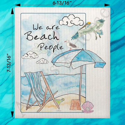 We Are Beach People Swedish Dishcloth – Coastal Saying Gift