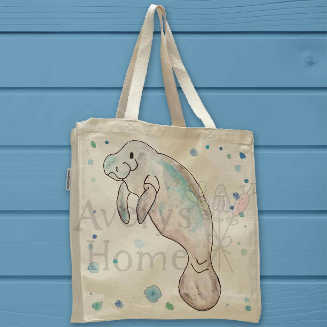 Manatee Organic Cotton Tote Bag – Sweet Ocean Gift