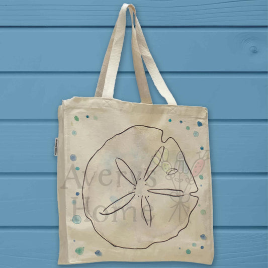 Sand Dollar Organic Cotton Tote Bag – Coastal Shell Decor