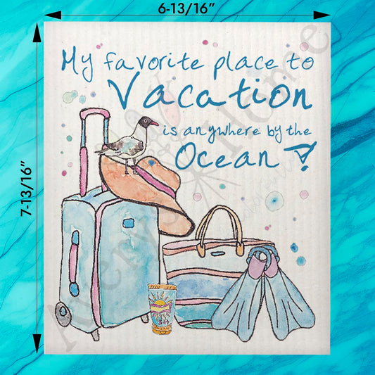 Summer Vacation Swedish Dishcloth – Beach Travel Decor