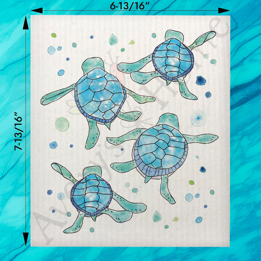 Baby Turtles Walking Swedish Dishcloth – Beach Hatch Gift
