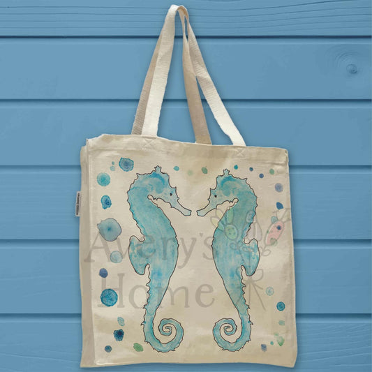 Seahorse Organic Cotton Tote Bag – Coastal Shell Lover Gift