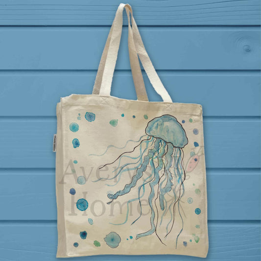 Jellyfish Organic Cotton Tote Bag – Deep Sea Decor