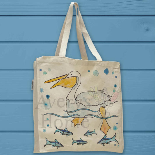 Pelican Organic Cotton Tote Bag – Beach Birdwatcher Gift