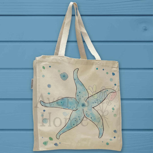 Starfish Organic Cotton Tote Bag – Ocean Shell Collector Gift