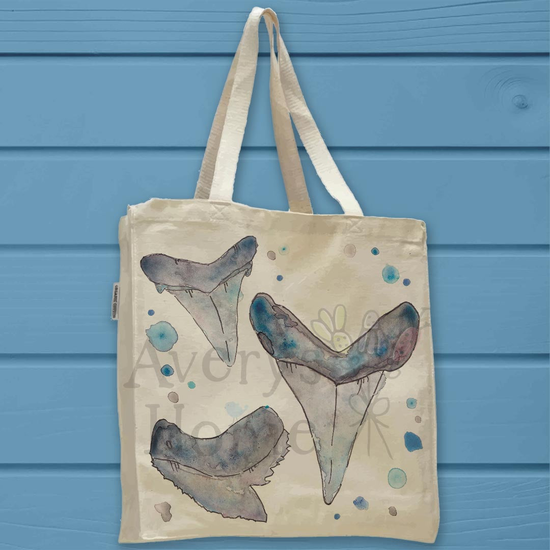 Shark Teeth ID Chart Organic Cotton Tote Bag – Collector Gift