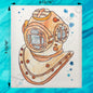 Vintage Scuba Helmet Swedish Dishcloth – Nautical Decor