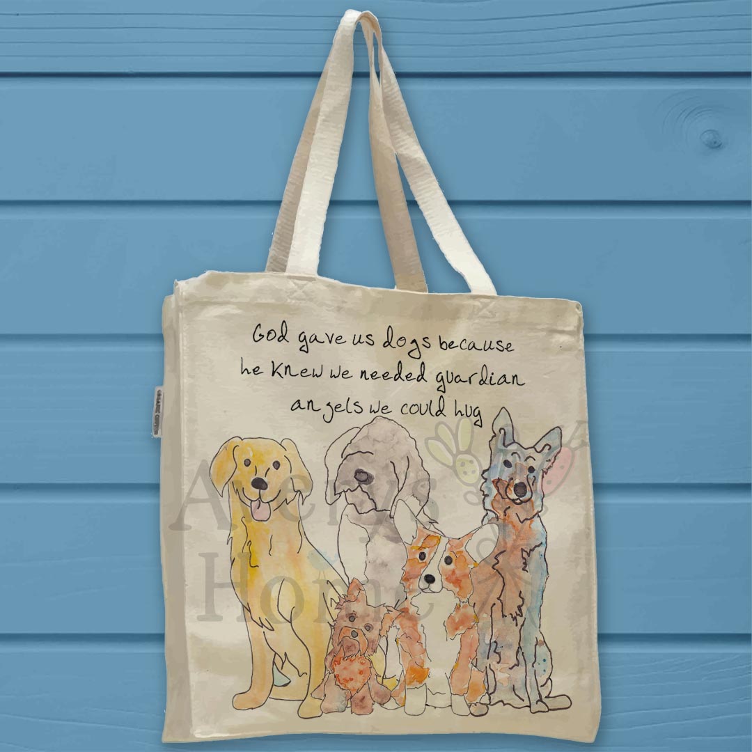 Guardian Angel Dog Organic Cotton Tote Bag – Pet Memorial Gift