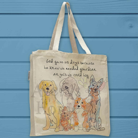 Guardian Angel Dog Organic Cotton Tote Bag – Pet Memorial Gift