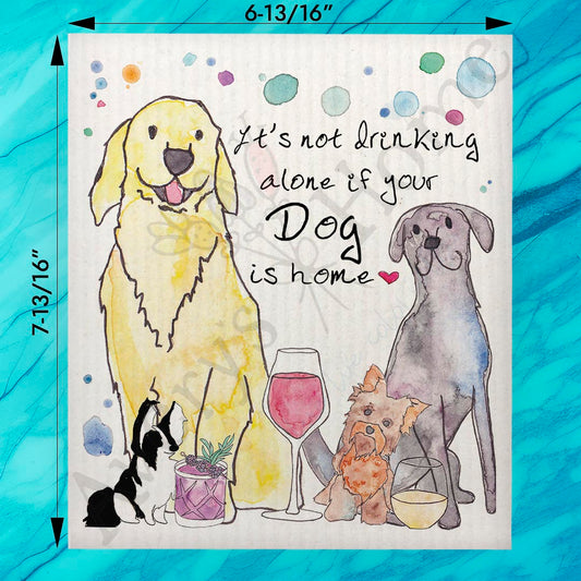Dog Drinking Buddy Swedish Dishcloth – Funny Bar Decor