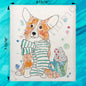 Winter Corgi Swedish Dishcloth – Cozy Holiday Dog Decor