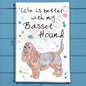 Basset Hound Kitchen Decor Tea Towel