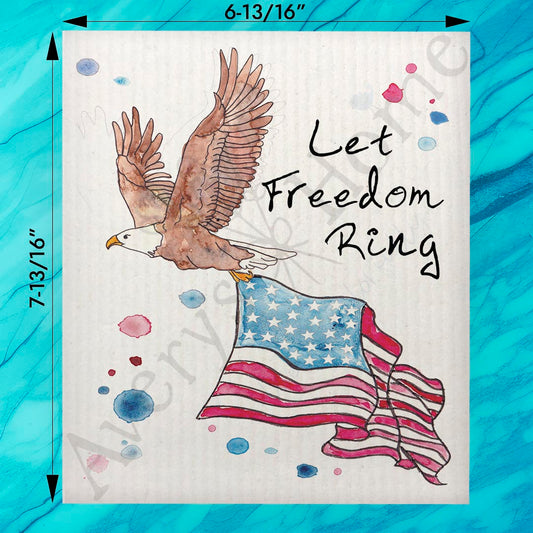 Let Freedom Ring Swedish Dishcloth – Patriotic Holiday Decor