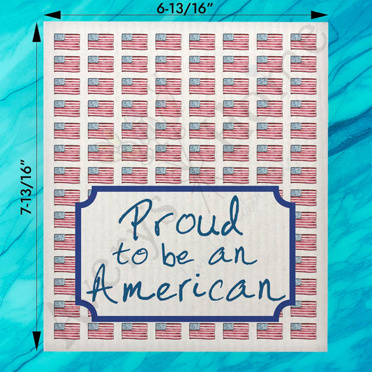 Proud To Be American Swedish Dishcloth – Flag Decor Gift