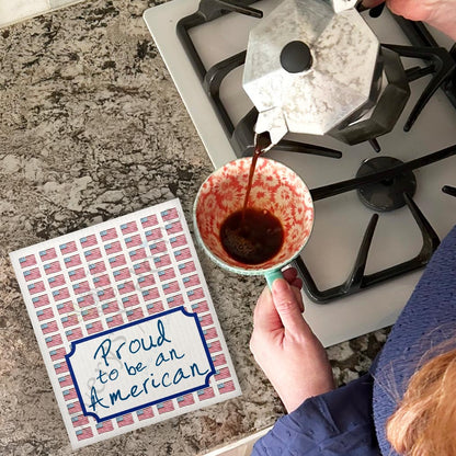 Proud To Be American Swedish Dishcloth – Flag Decor Gift