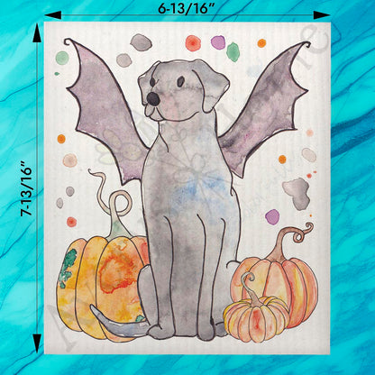 Bat Dog Costume Swedish Dishcloth – Halloween Pup Parade