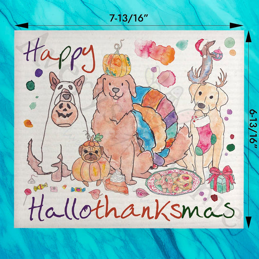 Holiday Dog Series Swedish Dishcloth – Costume to Christmas Decor