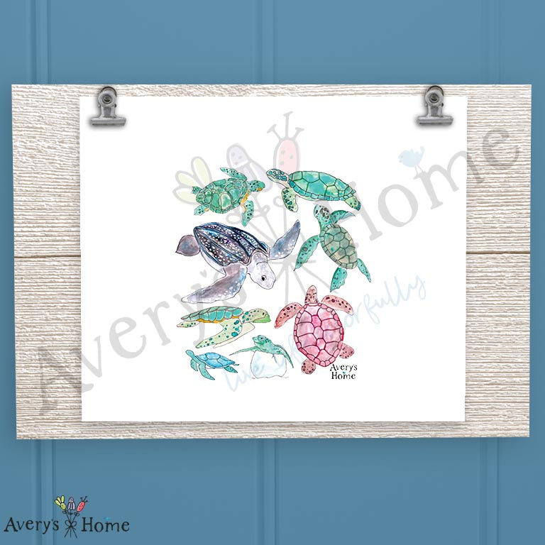 Sea Turtle Breeds 16oz Frosted Glass – Peaceful Ocean Decor