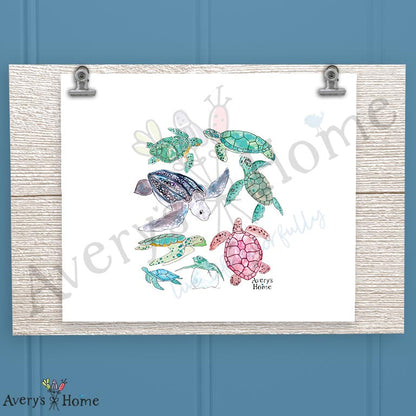 Sea Turtle Breeds 16oz Frosted Glass – Peaceful Ocean Decor