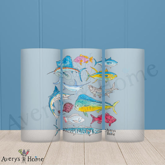 Saltwater Fishing 16oz Frosted Glass – Sport Ocean Gift