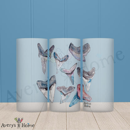 Shark Teeth 16oz Frosted Glass