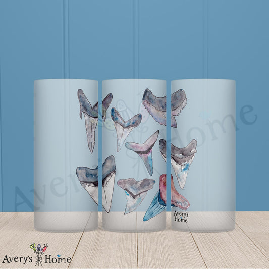 Shark Teeth 16oz Frosted Glass